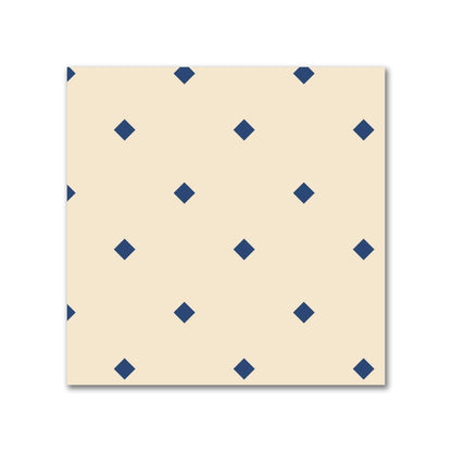 Cotton Canvas Fabric with Royal Blue Diamonds on Beige, FACC-1295-101