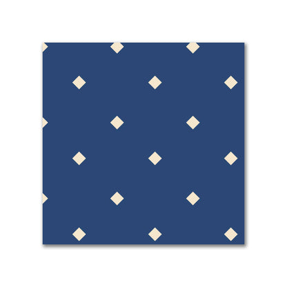 Cotton Canvas Fabric with Beige Diamonds on Royal Blue, FACC-1295-102