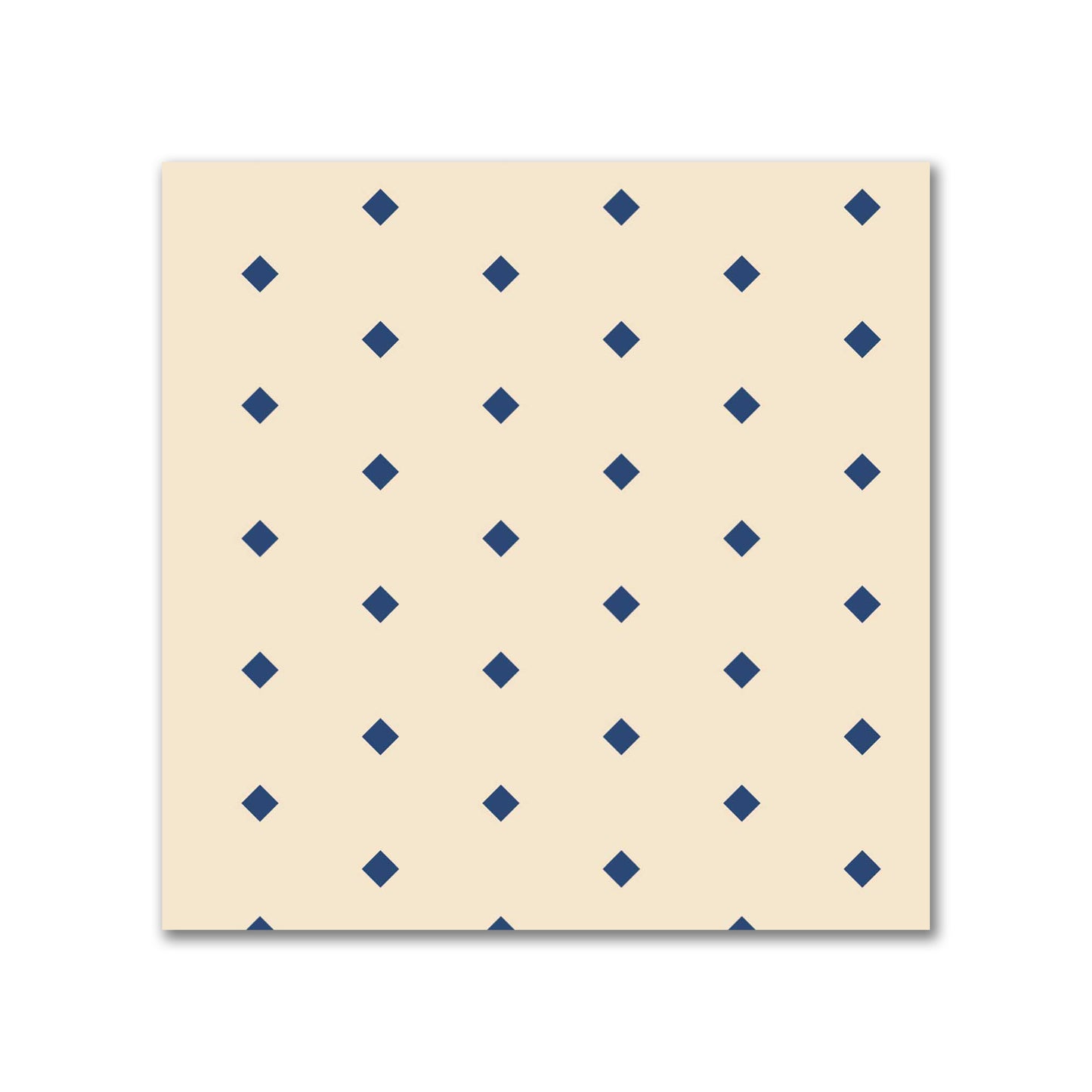 Cotton Canvas Fabric with Fine Royal Blue Diamonds on Beige, FACC-1295-111