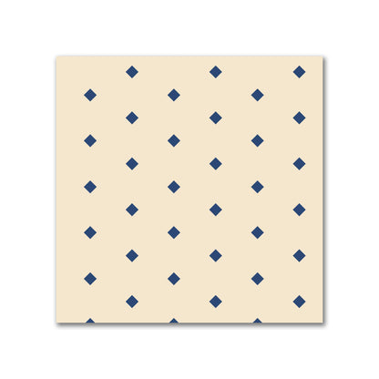 Cotton Canvas Fabric with Fine Royal Blue Diamonds on Beige, FACC-1295-111