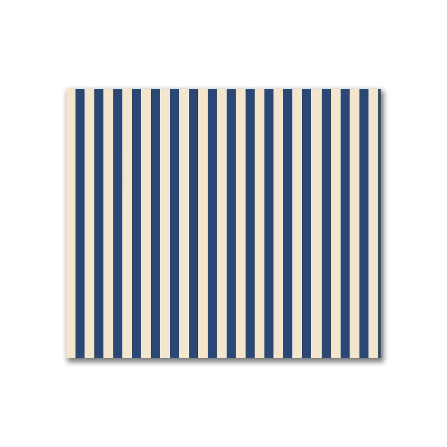 Cotton Canvas Fabric with Thin Royal Blue Bars on Beige, FACC-1295-241