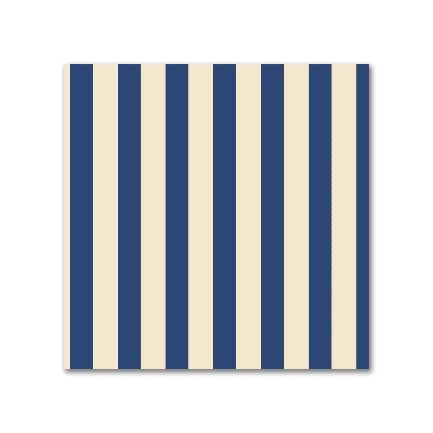 Cotton Canvas Fabric with Thin Royal Blue Bars on Beige, FACC-1295-241