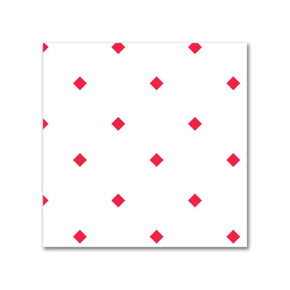 Off-White Cotton Canvas Fabric with Red Diamonds, FACC-1330-101
