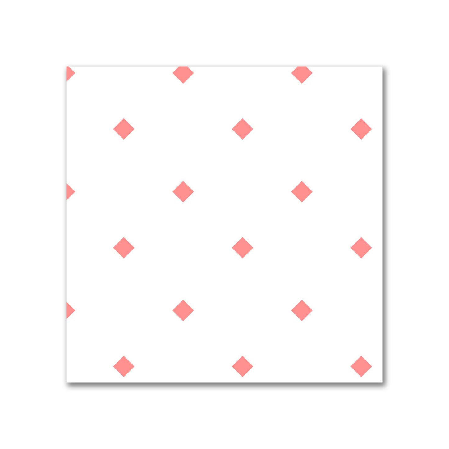 Off-White Cotton Canvas Fabric with Pink Diamonds, FACC-1340-101