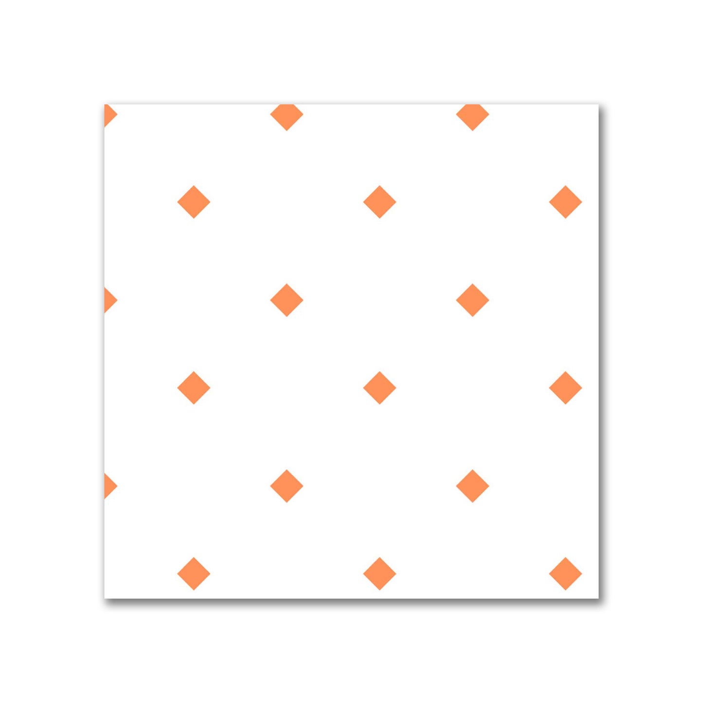 Off-White Cotton Canvas Fabric with Orange Diamonds, FACC-1380-101