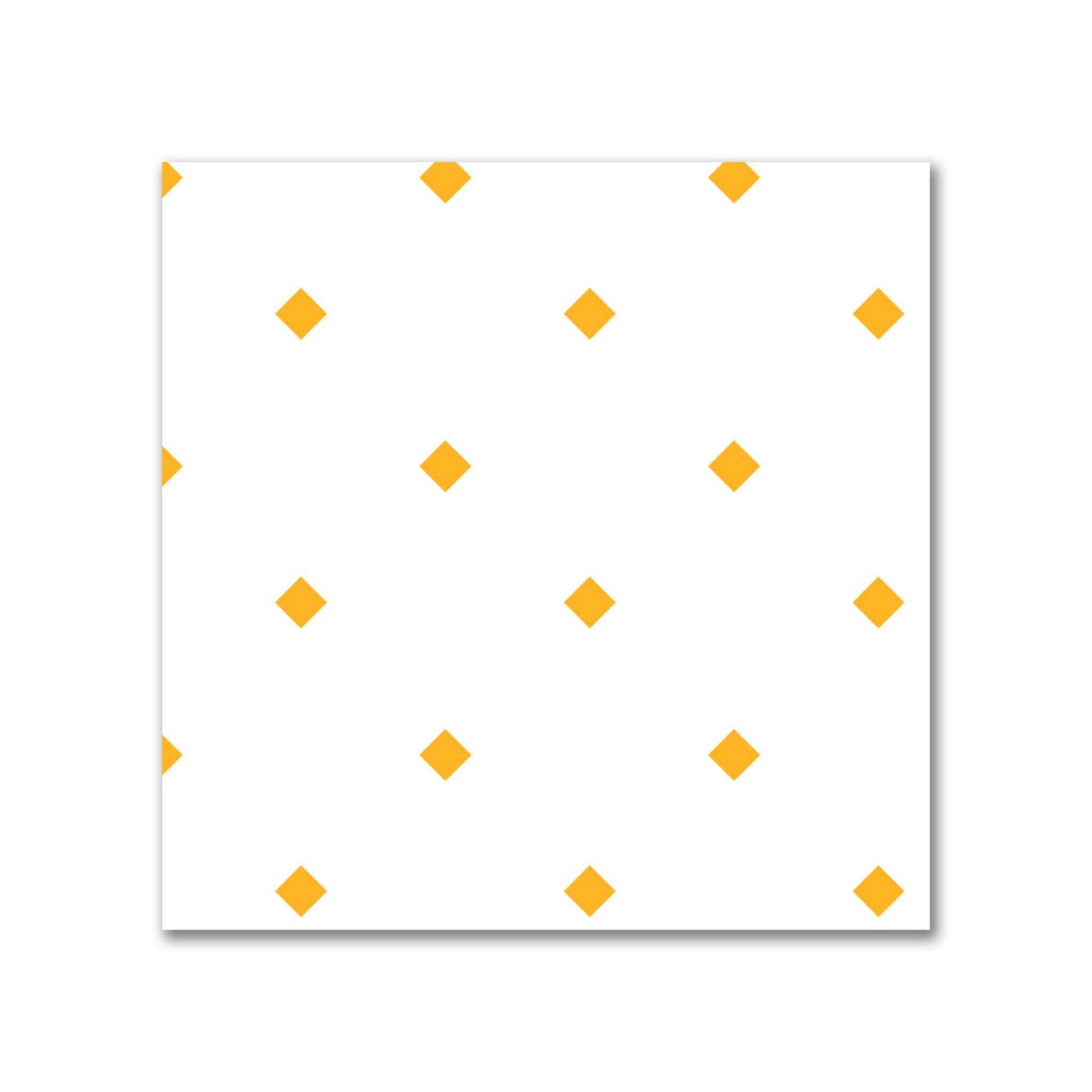 Off-White Cotton Canvas Fabric with Yellow-Orange Diamonds, FACC-1390-101