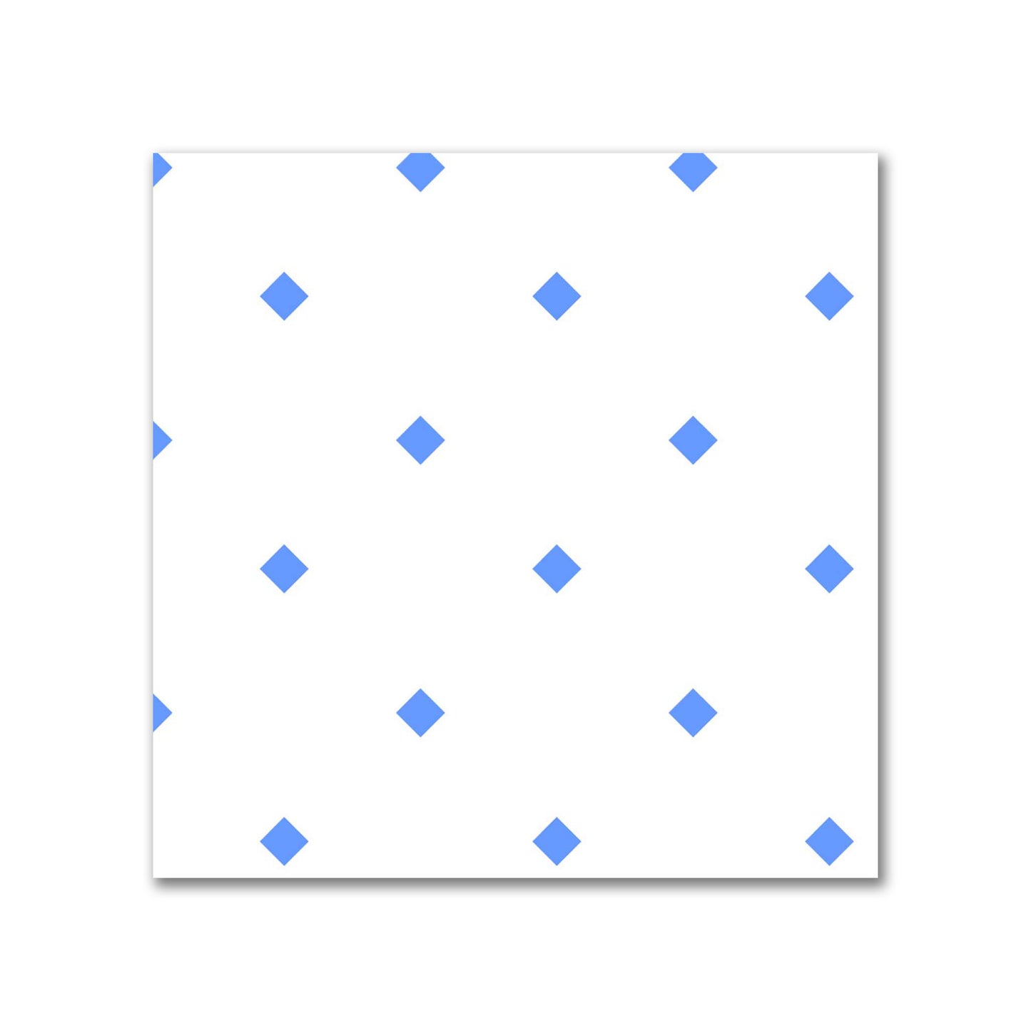 Off-White Cotton Canvas Fabric with Blue Diamonds, FACC-1400-101