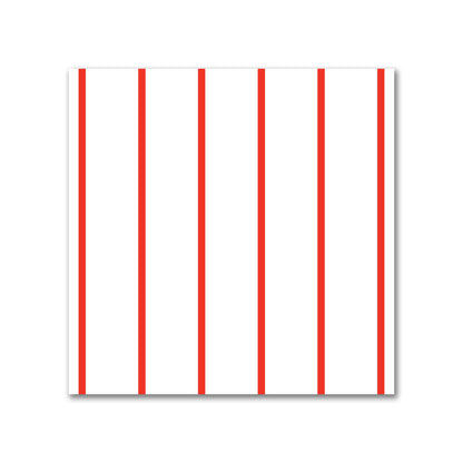 Off-White Cotton Canvas Fabric with Fine Red Stripes, FACC-1410-151