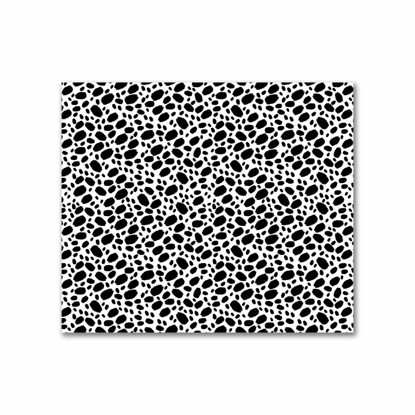 Off-White Cotton Sateen Fabric with Black Hand-painted Dab Motif Print | FACS-1010-092