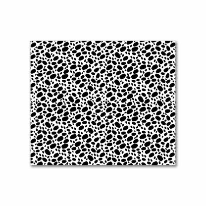 Off-White Cotton Sateen Fabric with Black Hand-painted Dab Motif Print | FACS-1010-092
