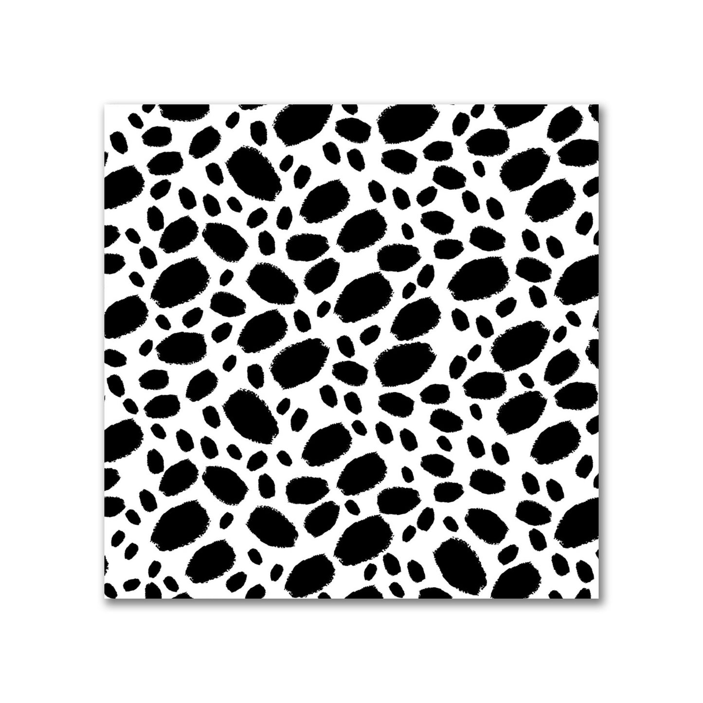 Off-White Cotton Sateen Fabric with Black Hand-painted Dab Motif Print | FACS-1010-092