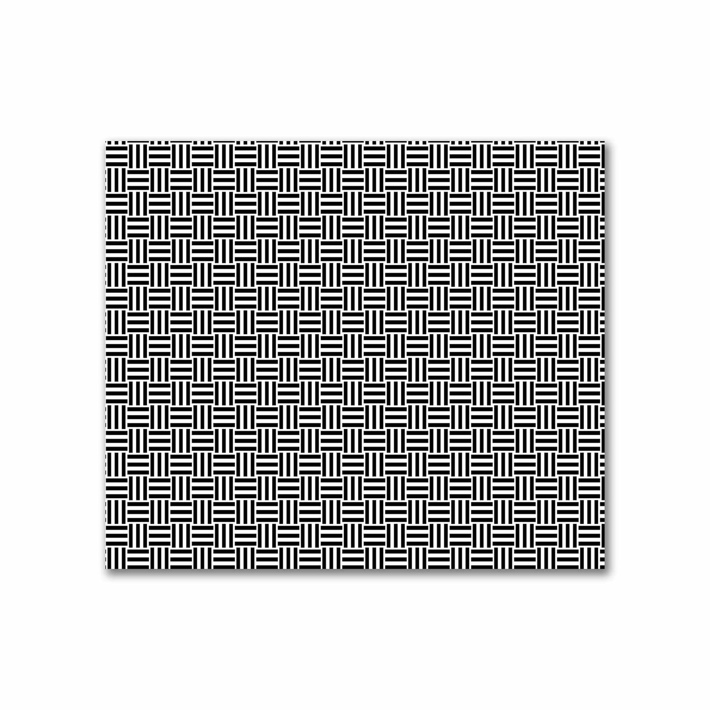 Off-White Cotton Sateen Fabric with Black Single Weave Motif Print | FACS-1010-142