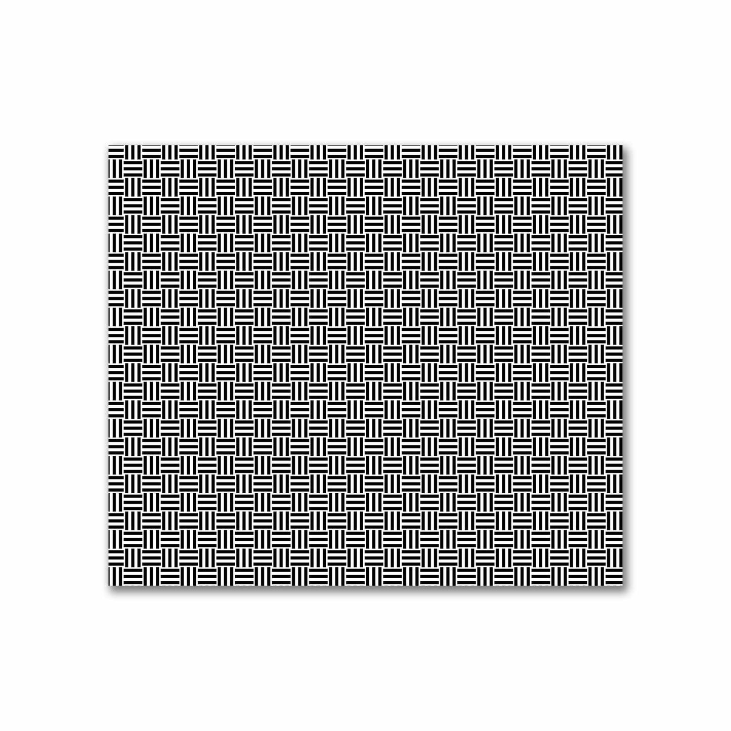 Off-White Cotton Sateen Fabric with Black Double Weave Motif Print | FACS-1010-144