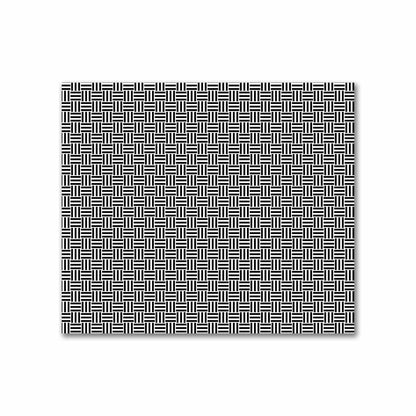 Off-White Cotton Sateen Fabric with Black Double Weave Motif Print | FACS-1010-144