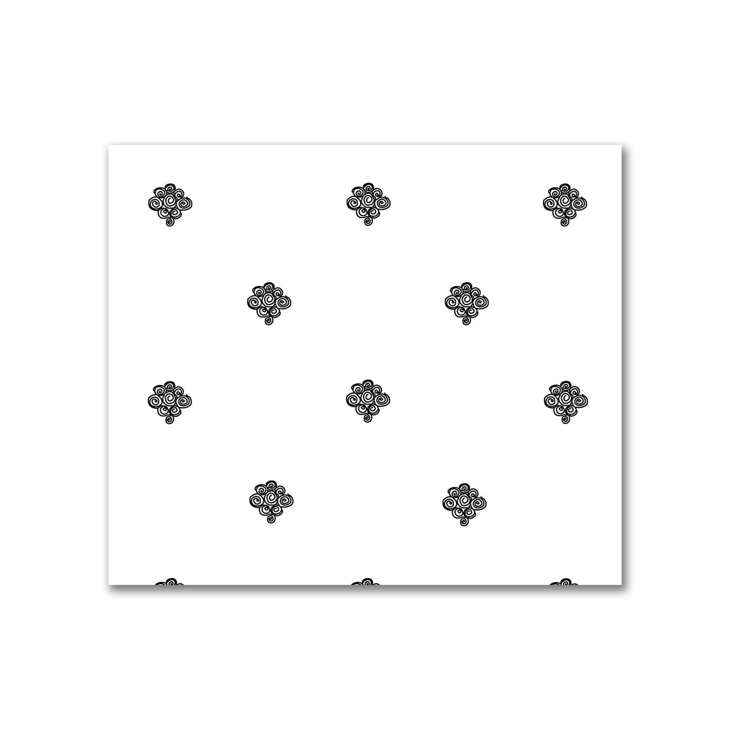 Off-White Cotton Sateen Fabric with Black Hand-painted Swizzle Motif Print | FACS-1010-171