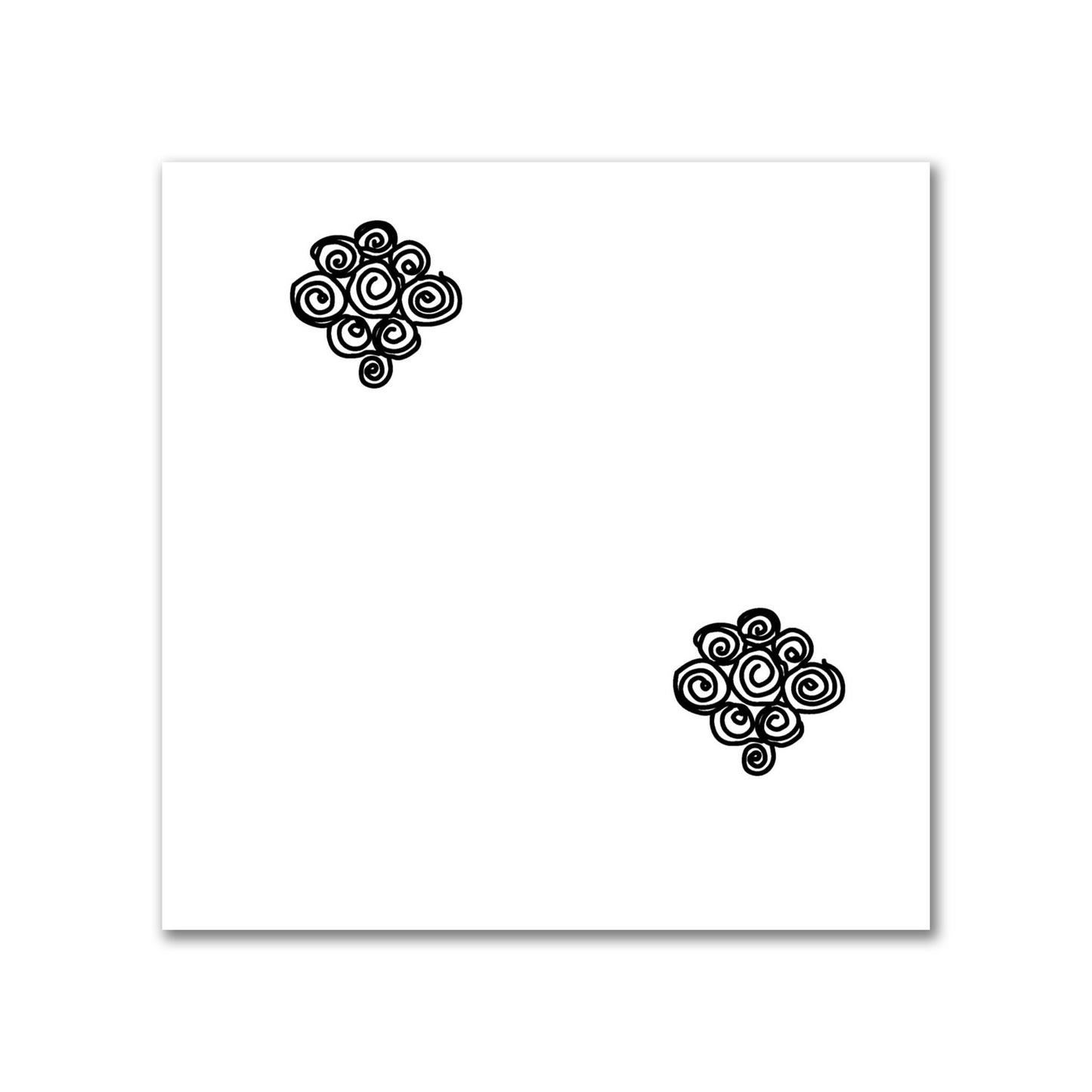 Off-White Cotton Sateen Fabric with Black Hand-painted Swizzle Motif Print | FACS-1010-171