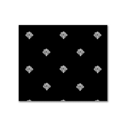 Black Cotton Sateen Fabric with Off-White Hand-painted Swizzle Motif Print | FACS-1010-172