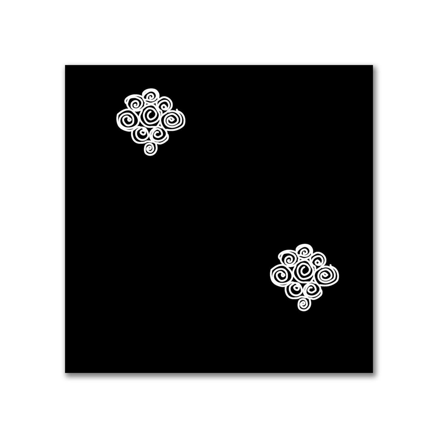 Black Cotton Sateen Fabric with Off-White Hand-painted Swizzle Motif Print | FACS-1010-172