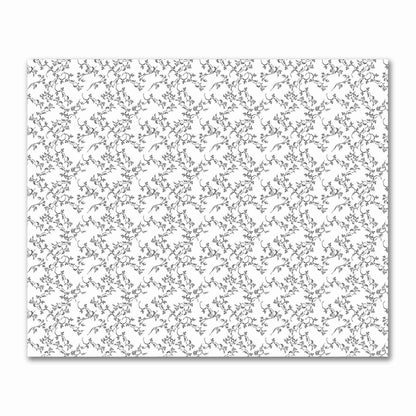Off-White Cotton Sateen Fabric with Black Hand-painted Vine Print | FACS-1010-181