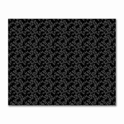 Black Cotton Sateen Fabric with Off-White Vine Print  | FACS-1010-182