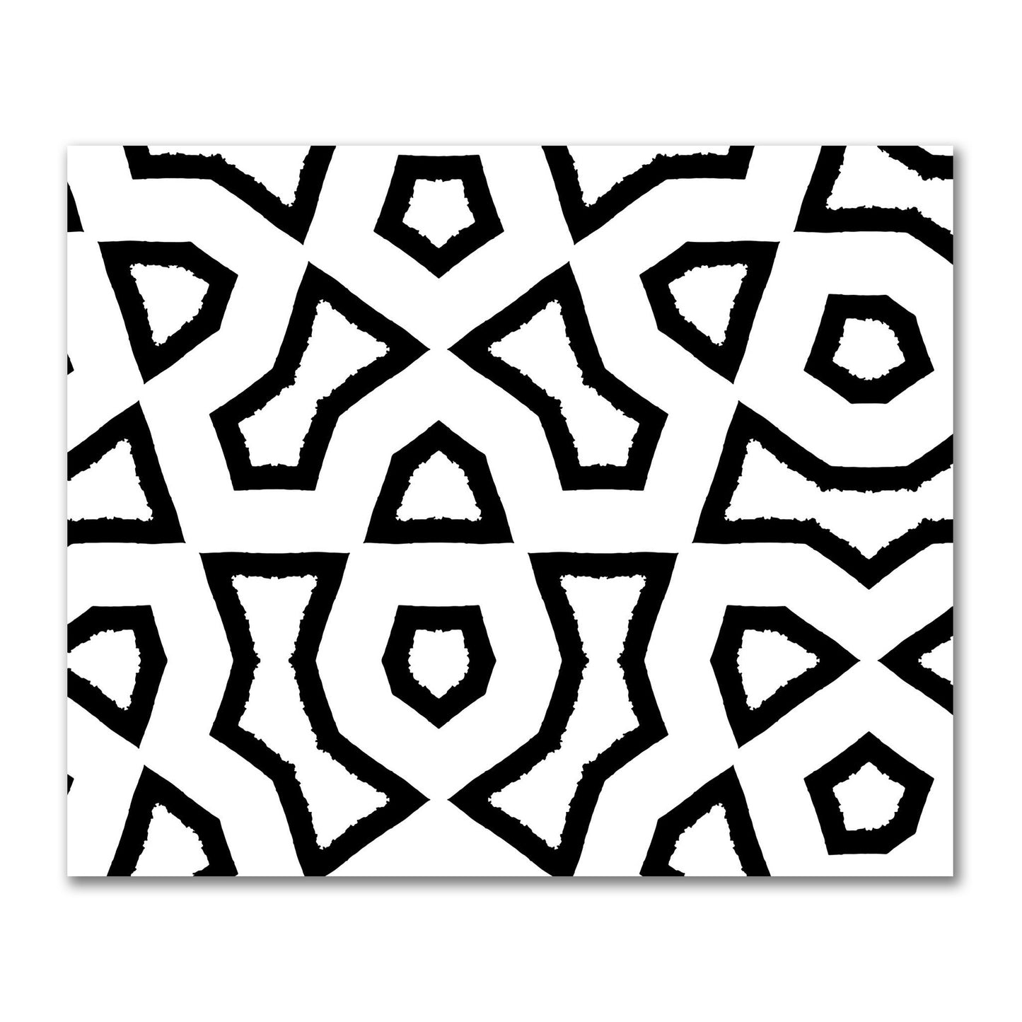 Off-White Cotton Sateen Fabric with Bold Black Graphic  | FACS-1010-391
