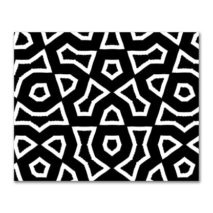 Black Cotton Sateen Fabric with Bold Off-White Graphic  | FACS-1010-392
