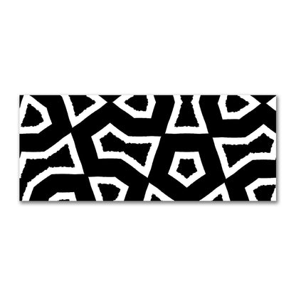 Black Cotton Sateen Fabric with Bold Off-White Graphic  | FACS-1010-392
