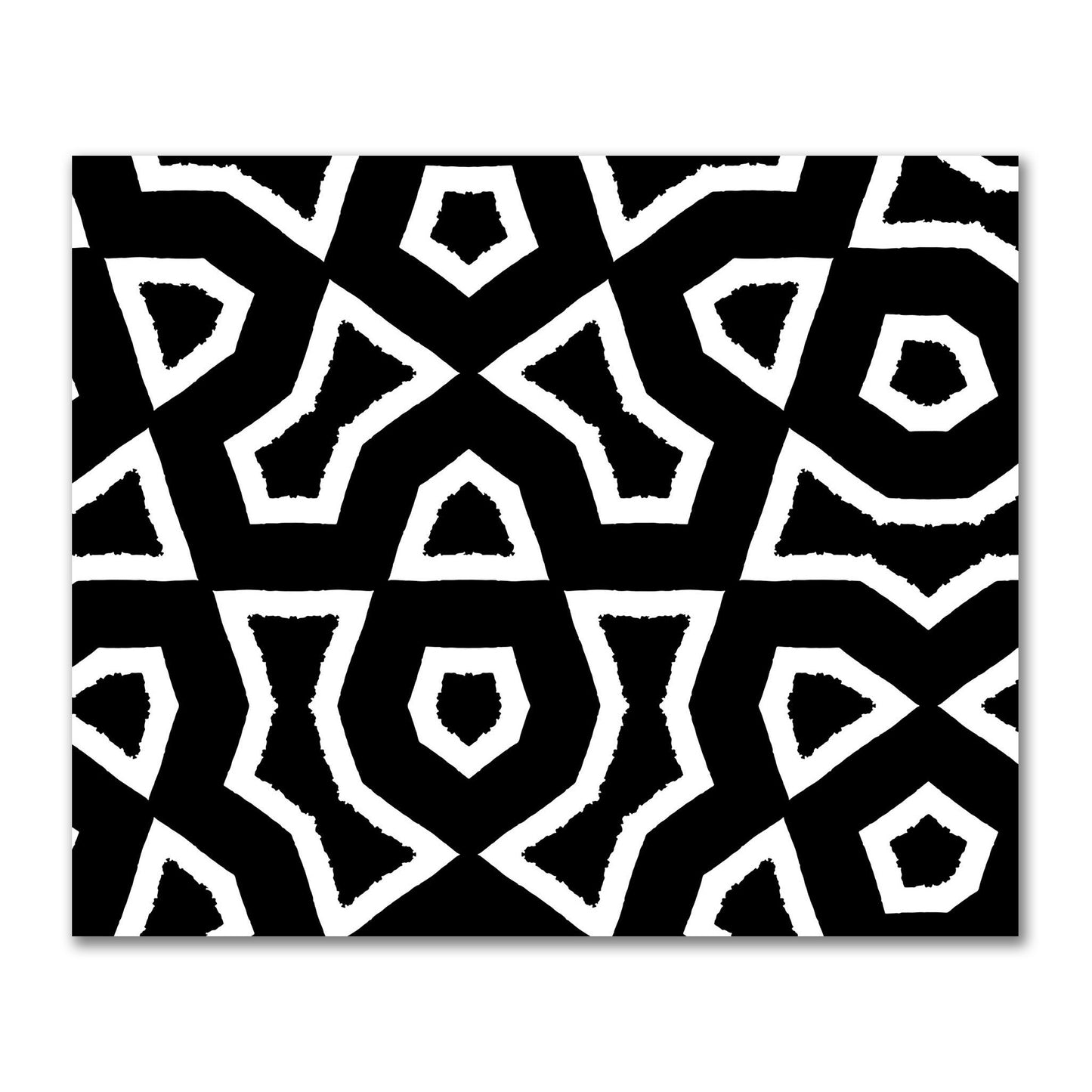 Black Cotton Sateen Fabric with Bold Off-White Graphic  | FACS-1010-392