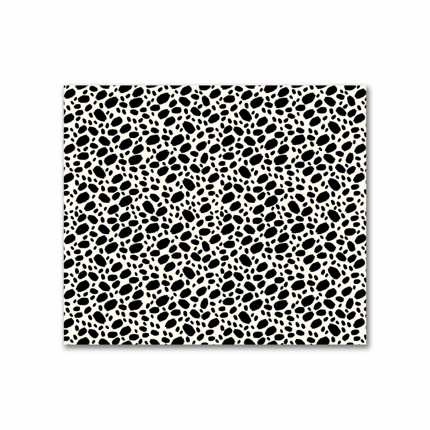 Pale Cream Cotton Sateen Fabric with Black Hand-painted Dab Motif Print | FACS-1013-092
