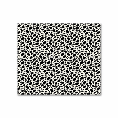 Pale Cream Cotton Sateen Fabric with Black Hand-painted Dab Motif Print | FACS-1013-092