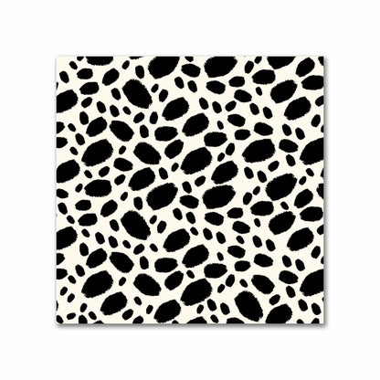 Pale Cream Cotton Sateen Fabric with Black Hand-painted Dab Motif Print | FACS-1013-092