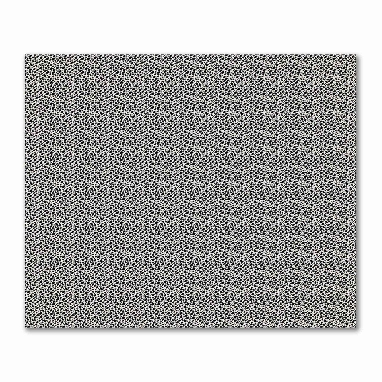 Pale Cream Cotton Sateen Fabric with Black Hand-painted Dab Motif Print | FACS-1013-092
