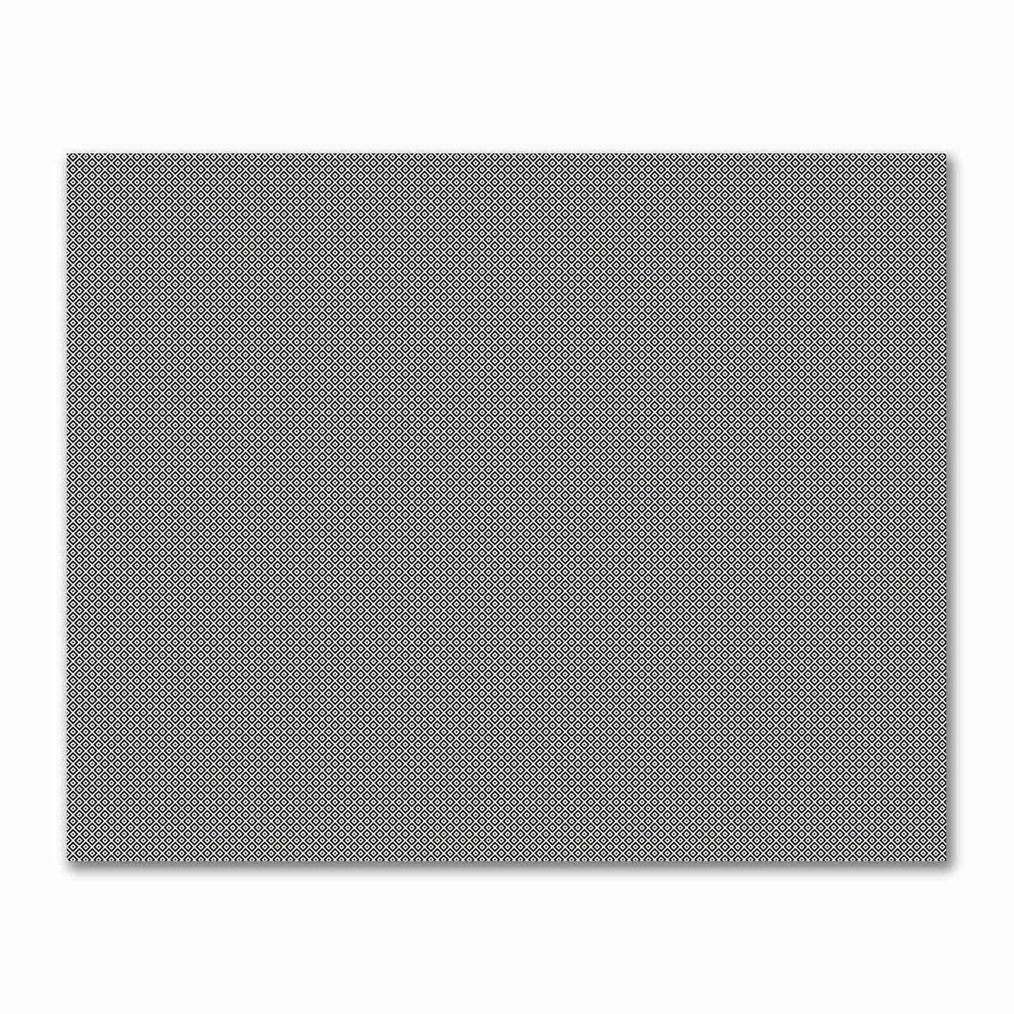 Pale Cream Cotton Sateen Fabric with Black Repeating Square Motif Print | FACS-1013-122