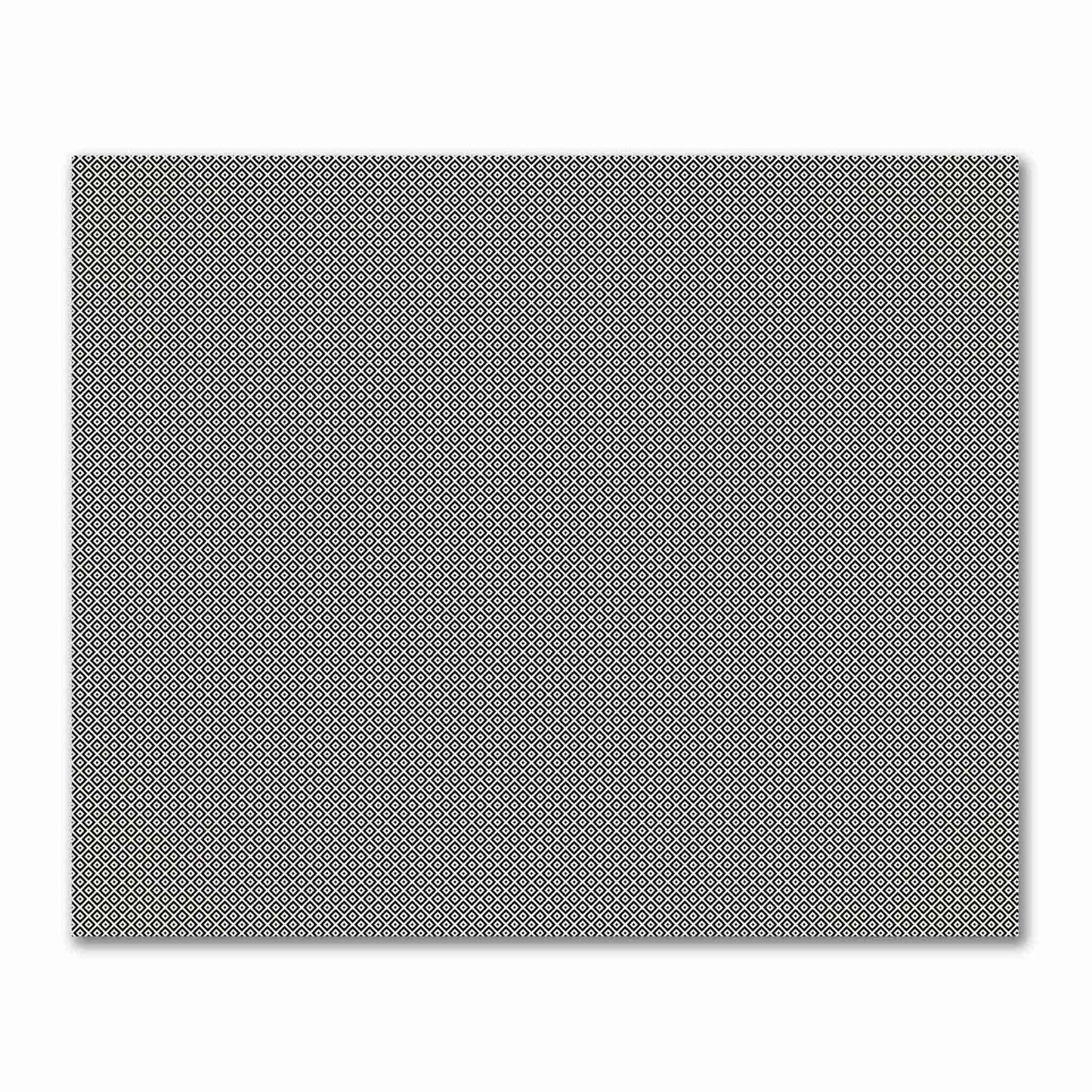Pale Cream Cotton Sateen Fabric with Black Repeating Square Motif Print | FACS-1013-122