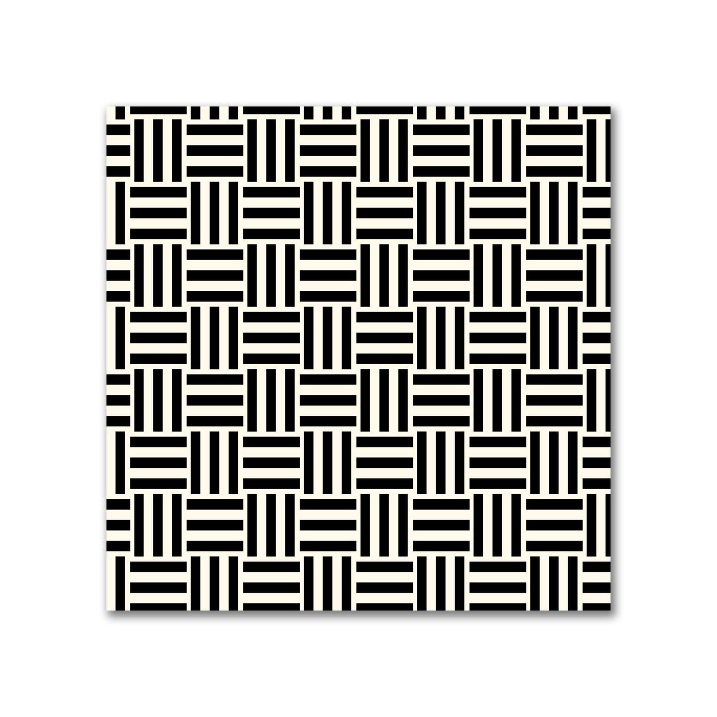 Pale Cream Cotton Sateen Fabric with Black Single Weave Motif Print | FACS-1013-142