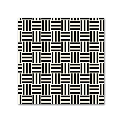 Pale Cream Cotton Sateen Fabric with Black Single Weave Motif Print | FACS-1013-142