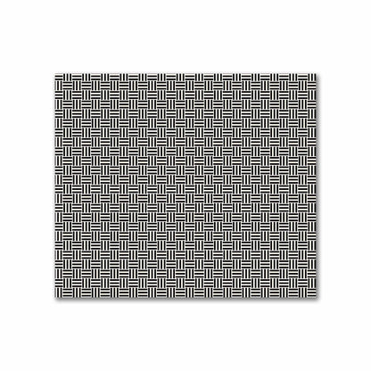 Pale Cream Cotton Sateen Fabric with Black Double Weave Motif Print | FACS-1013-144