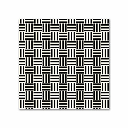 Pale Cream Cotton Sateen Fabric with Black Double Weave Motif Print | FACS-1013-144
