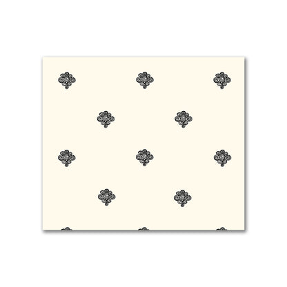 Pale Cream Cotton Sateen Fabric with Black Hand-painted Swizzle Motif Print | FACS-1013-171