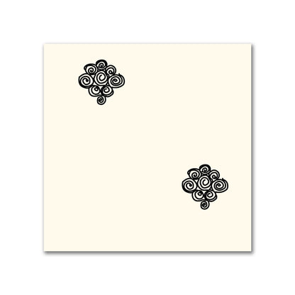 Pale Cream Cotton Sateen Fabric with Black Hand-painted Swizzle Motif Print | FACS-1013-171
