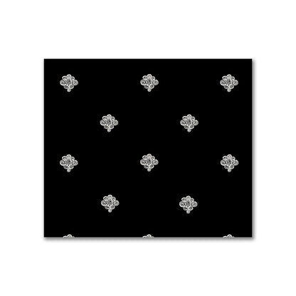 Black Cotton Sateen Fabric with Pale Cream Hand-painted Swizzle Motif Print | FACS-1013-172