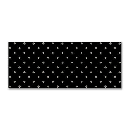 Black Cotton Sateen Fabric with Pale Cream Hand-painted Swizzle Motif Print | FACS-1013-172