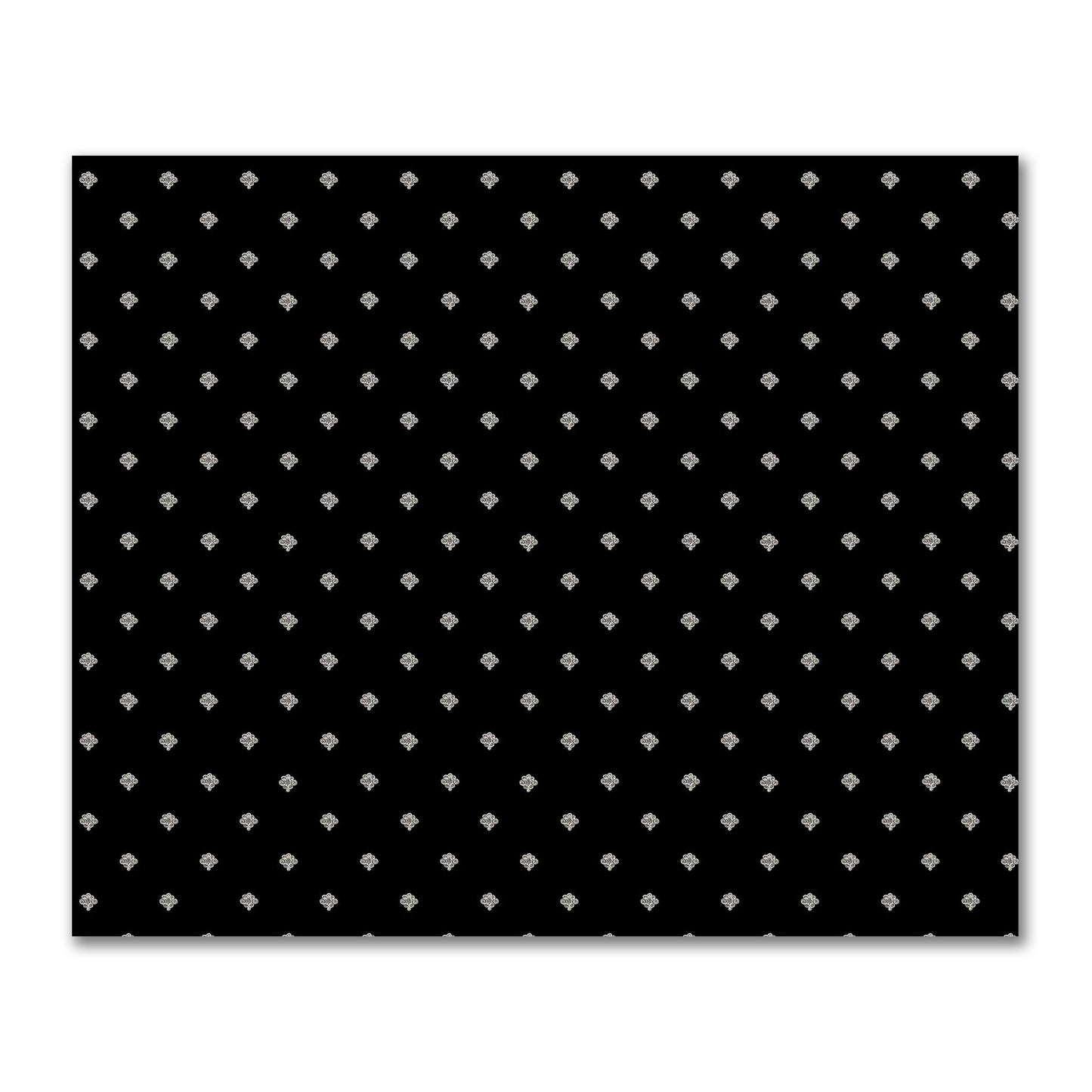 Black Cotton Sateen Fabric with Pale Cream Hand-painted Swizzle Motif Print | FACS-1013-172