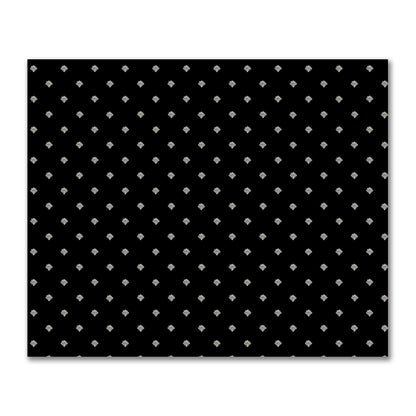 Black Cotton Sateen Fabric with Pale Cream Hand-painted Swizzle Motif Print | FACS-1013-172