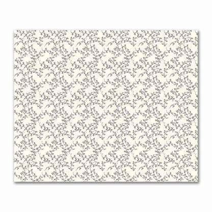 Pale Cream Cotton Sateen Fabric with Black Hand-painted Vine Print | FACS-1013-181