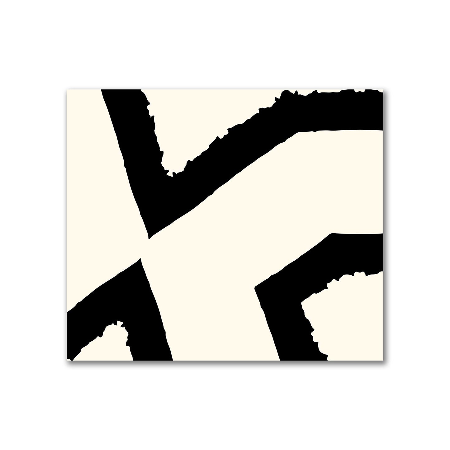 Pale Cream Cotton Sateen Fabric with Bold Black Graphic  | FACS-1013-391