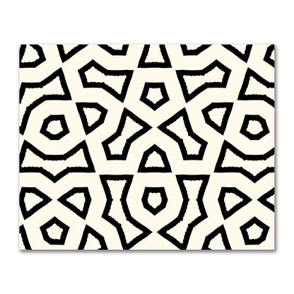 Pale Cream Cotton Sateen Fabric with Bold Black Graphic  | FACS-1013-391