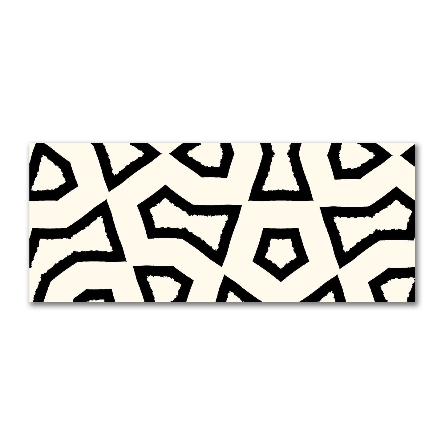 Pale Cream Cotton Sateen Fabric with Bold Black Graphic  | FACS-1013-391