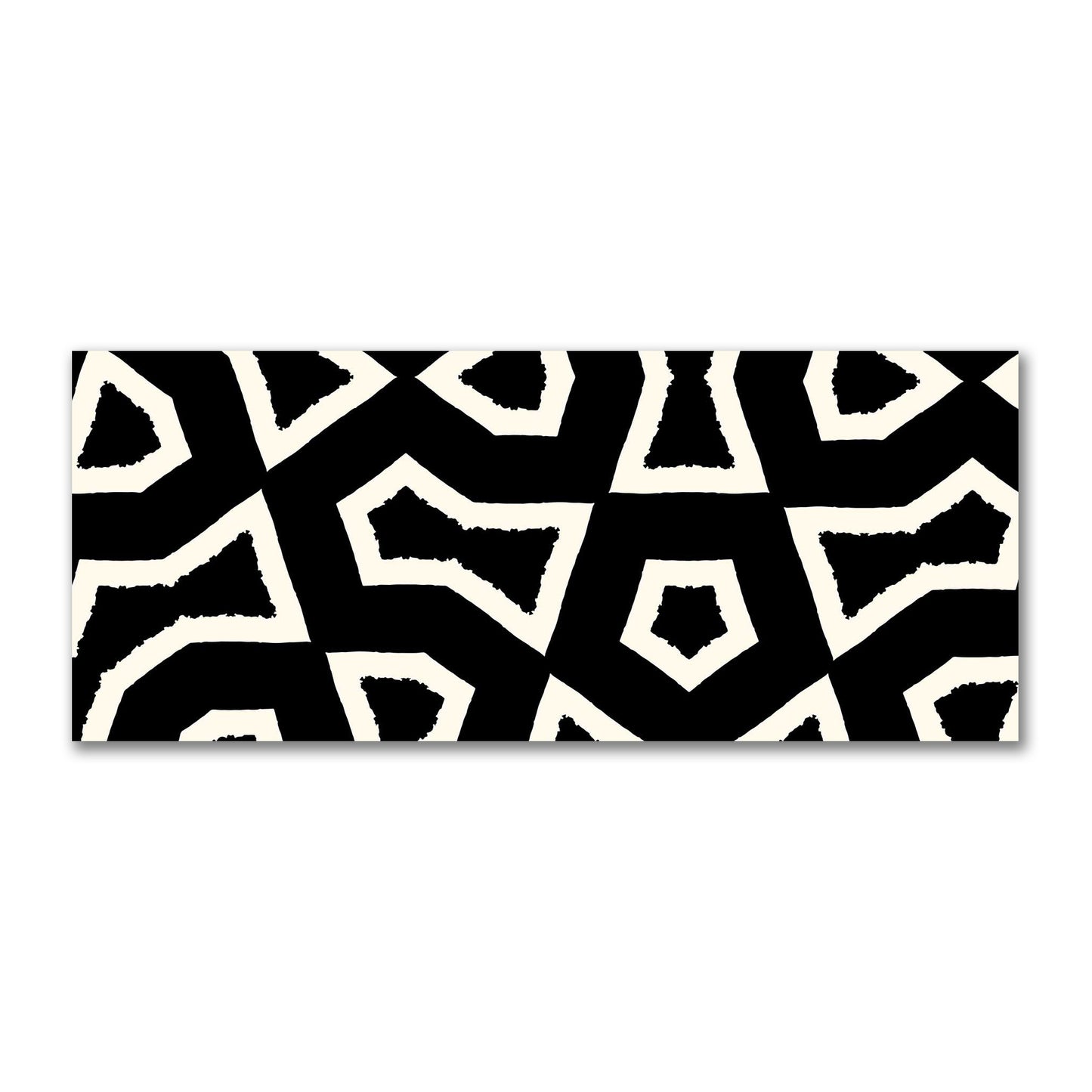 Black Cotton Sateen with Bold Pale Cream Graphic  | FACS-1013-392