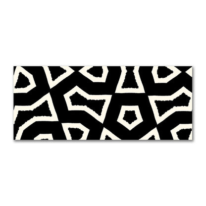 Black Cotton Sateen with Bold Pale Cream Graphic  | FACS-1013-392